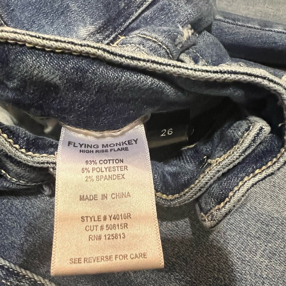 Flying Monkey High Rise Flare Women's Blue Jeans - Picture 5 of 5